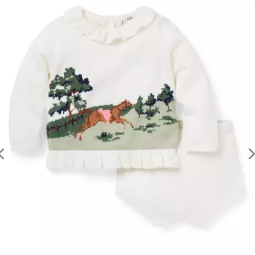 Baby Jet Ivory Baby Horse Matching Sweater Set by Janie and Jack
