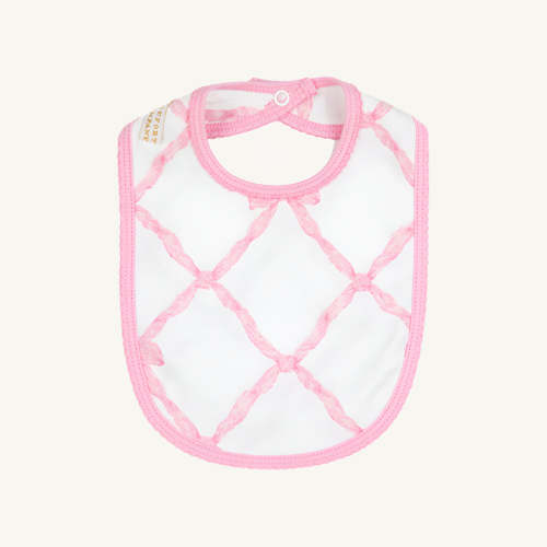Burp Me Bib - Belle Meade Bow with Pier Party Pink