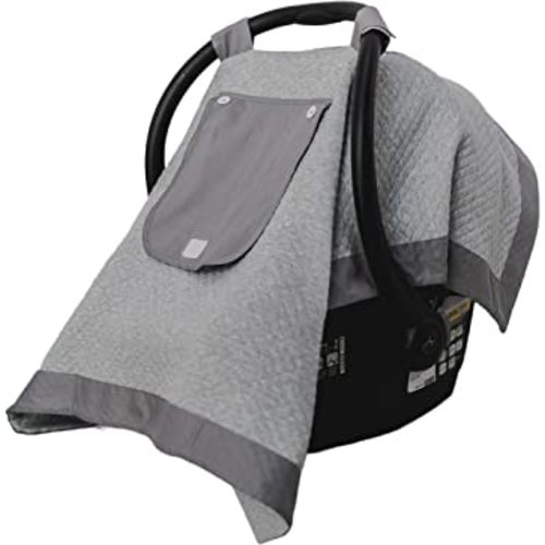 Nesting Baby Car Seat Covers for Babies - Canopy Infant Seats Cover for Newborn Girl boy, Cotton Breathable & Lightweight with Sun Shade Window, Canopies Carriers Accessories Cold & Warm Weather Grey