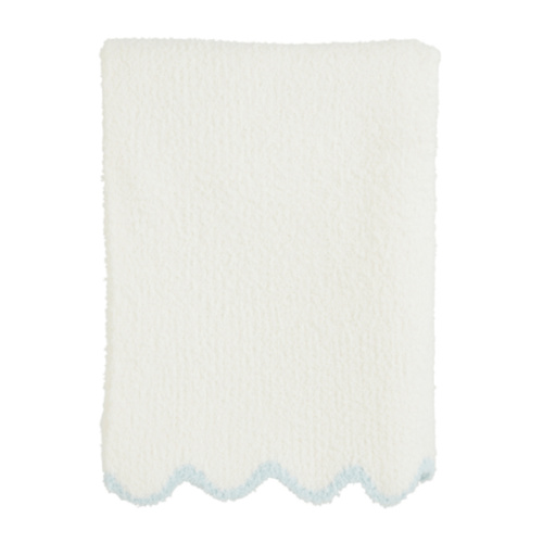 Blue Scallop Chenille Blanket