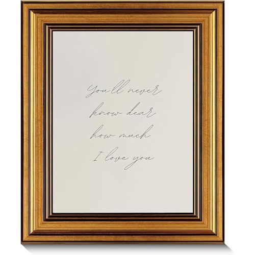 Vintage Gold Framed Nursery Canvas Wall Art Baby Girl & Boy Room Wall Decor