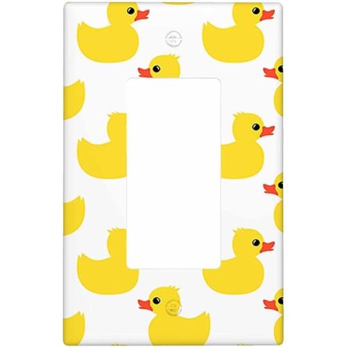Moslion Duck Toy Single Rocker Wall Switch Plate Cute Animal Shower Ducks Kids 1-Gang Outlet Plug Cover Home Decor For Living Room Bathroom