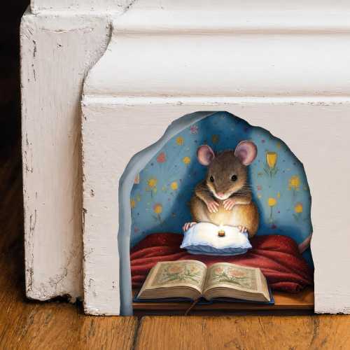 Nursery Mouse Wall Decal Decor, Mouse Vinyl Sticker, Mouse Hole Decal Sticker For Wall, Baseboard Mouse Hole Sticker, Room Decor Sticker