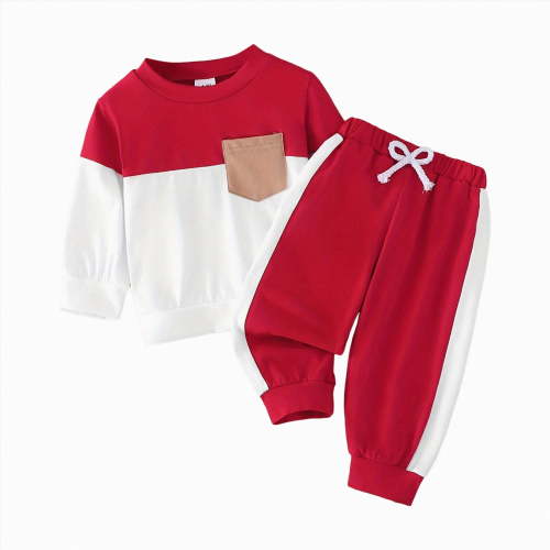 TAmten 9 Month Baby Boy Clothes Fall Winter Outfits Letter Crewneck Sweatshirt Casual Pants 2Pcs Clothes Set Newborn Clothes Set(Red,6-9 Months)