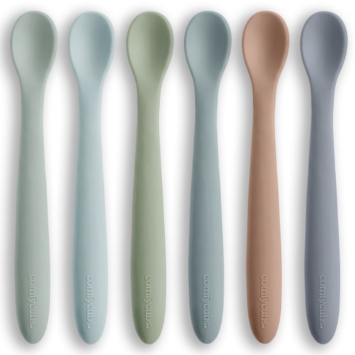 Silicone Baby Spoons Set - 6 Pack, Ocean