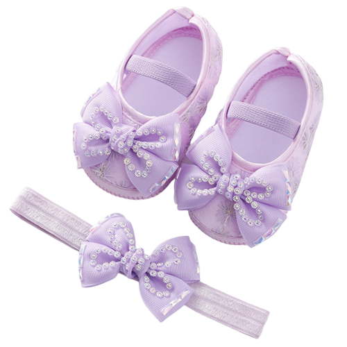 Toddler Girl Sneakers Sizes 0-3 Months Fashion Soft Sole Pearl Dance Floral Princess Comfortable Breathable Outdoor Trendy Purple Kids Shoes
