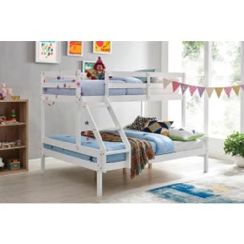 Shangri-La Pasadena Single Over Double Bunk Bed (White)