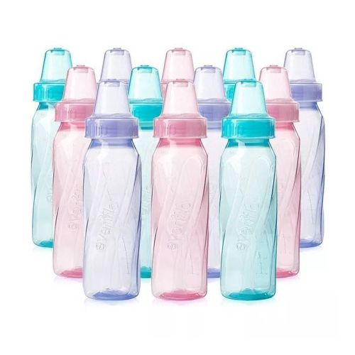 Evenflo Feeding Classic Tinted Plastic and Silicone Baby Bottles - 8oz/12ct: BPA-Free, Level 1 Slow Flow