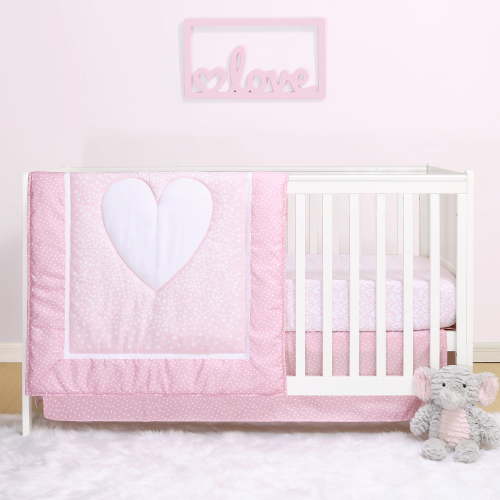 The Peanutshell 3 Piece Nursery Bedding Sets, with Quilt, Crib Skirt, Fitted Crib Sheet