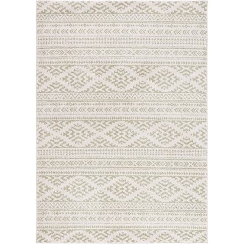 SAFAVIEH Area Rug 6x9 - Tulum Collection - Ivory & Sage, Moroccan Boho Tribal Design, Non-Shedding & Easy to Clean, Ideal for Living Room, Bedroom, Dining Space (TUL272H)