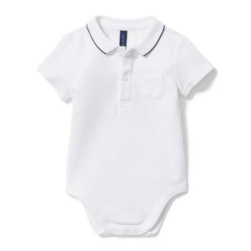 Baby White Polo Bodysuit by Janie and Jack