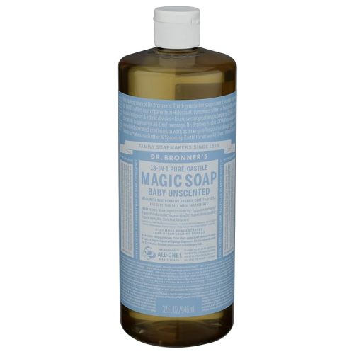 Dr. Bronners Baby Unscented Liquid Castile Soap, 32 FZ