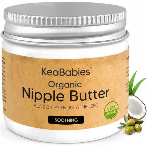Organic Nipple Butter for Cracked, Sore, Relief - Nursing Nipple Cream Safe for Breastfeeding, 100% Natural Clean Breast Cream, Non Lanolin Balm, Mom Postpartum Breastfeeding Essentials,2oz (Soothing)