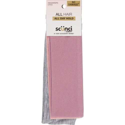 Scunci No Damage All Hair All Day Headwraps, Assorted, 5 CT