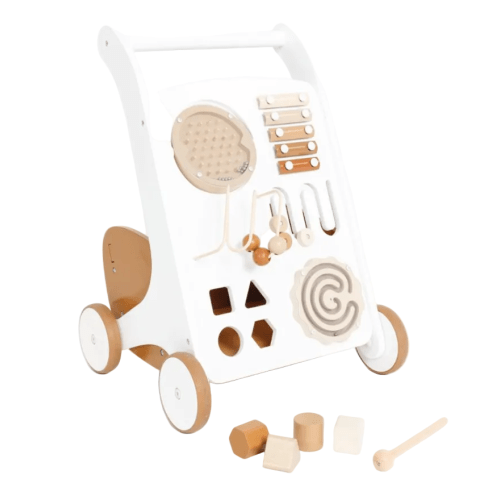 Gathre Wooden Activity Walker with Blocks, ivory
