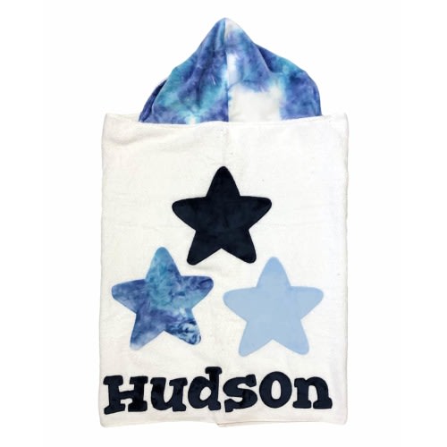 Boy's Triple Stars Tie-Dye Hooded Towel, Personalized