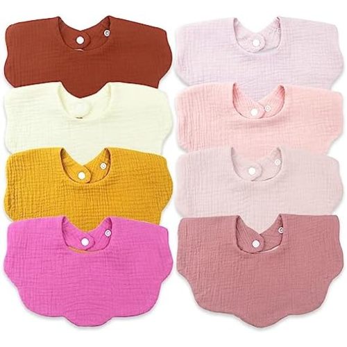 Muslin Baby Bibs for Drooling and Teething Newborn Drool Bibs for Baby Girl Boy
