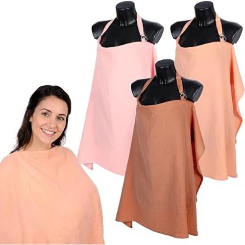 3 Pack Muslin Cotton Nursing Cover Breastfeeding Cover for Women