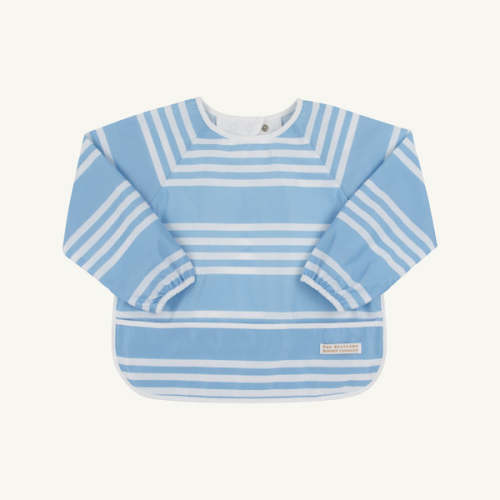 Baby Boy Bib - Striped Biscuit Bib | Absorbent Drool Bib