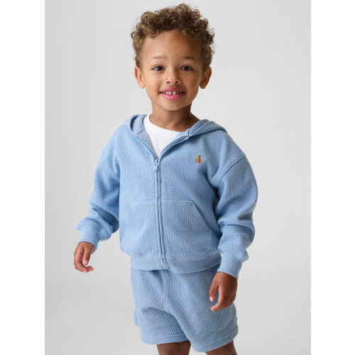 Baby & Toddler Waffle Zip Hoodie