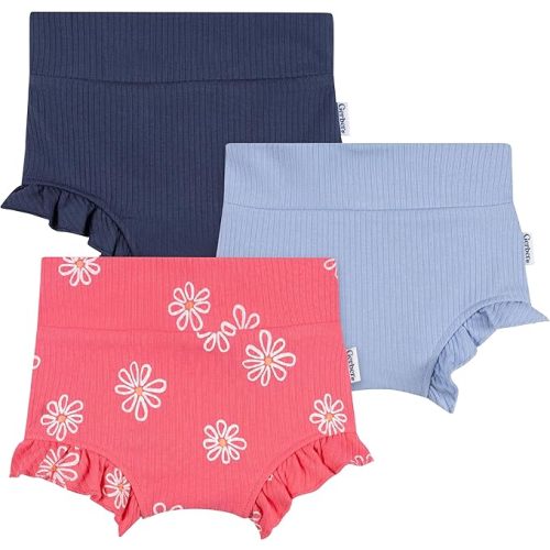 0-3 m Gerber Baby Girls' 3-Pack Bubble Shorts
