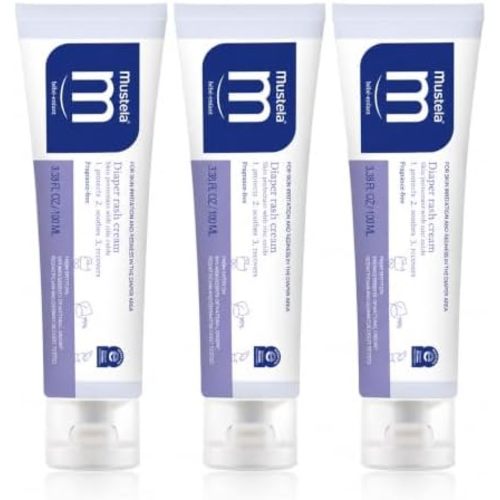 Mustela Baby Diaper Rash Cream 123 - Skin Protectant with Zinc Oxide - Fragrance Free & Paraben Free - with 98% Natural Ingredients - Various Packaging