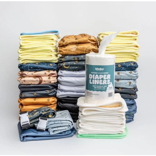 *STARLIGHT SKIES* New Parent Starter Bundles: Pocket Cloth Diapers with Athletic Wicking Jersey and More