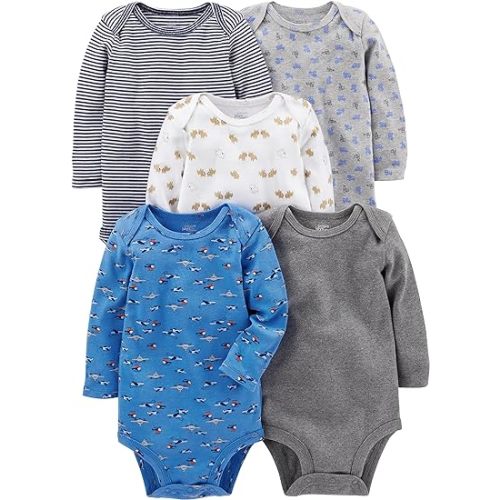 Simple Joys by Carter's Baby-Boys Long-Sleeve Bodysuit Pack of 5Bodysuit