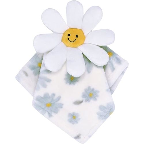 Lambs & Ivy Sweet Daisy Lovey White Flower Plush Security Blanket