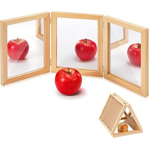 Montessori Mirror Reggio Emilia Classroom Materials Early Education Foldable Safe Acrylic 3 Panels Unbreakable Mirror for Kindergarten Daycare Home School Preschool Infant Coordination