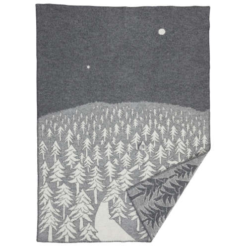 BLUE House in the Forest Lambswool Blanket