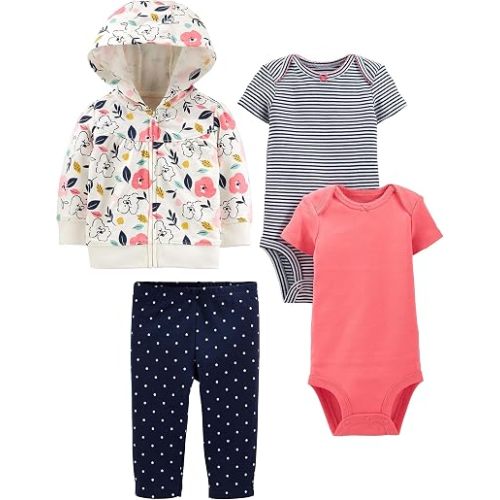 Simple Joys by Carter's Baby Girls 4-piece Jacket, Pant, and Bodysuit Set