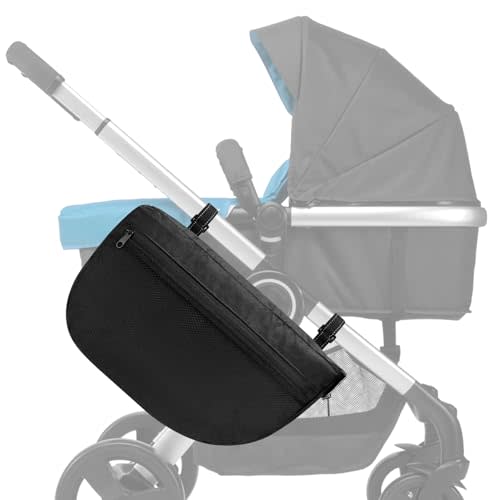 Accmor Insulated Side Sling Stroller Saddle Bag Organizer, Universal Stroller Organizer, Stroller Bag Caddy Organizer, Black