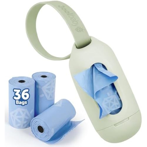 Jool Baby Disposable Diaper Bag Dispenser (Sage) + 3 Refill Rolls (Lavender-Scented) - Attaches to Stroller or Diaper Bag for On-the-Go Convenience