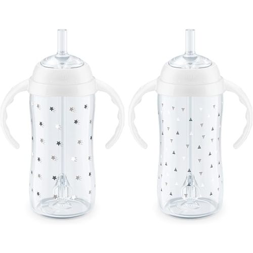 NUK Learner Straw Cup, 5oz, 2-Pack - Toddler Sippy Cup with Soft Straw for Easy Drinking, Suitable for Ages 6 Months and Up, Timeless Collection