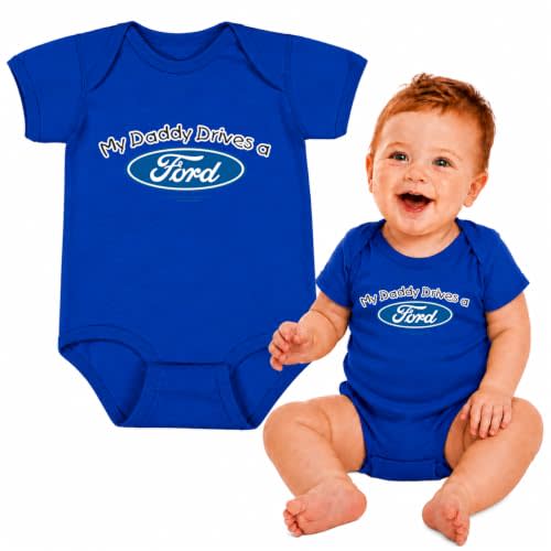 My Daddy Drives a Ford Cars and Trucks Baby Creeper Boys Girls Infant