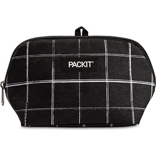 Freezable PackIt Snack Bag, Black Grid, Normal