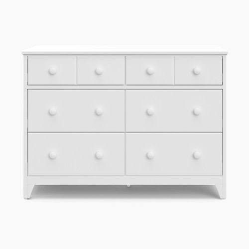 Storkcraft Moss 6 Drawer Double Dresser - White