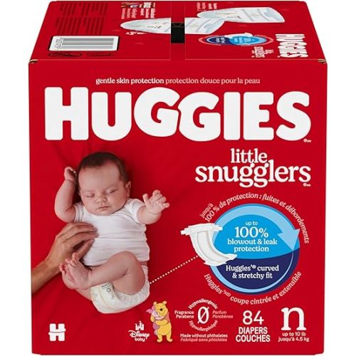 Huggies Size 1 Diapers, Little Snugglers Baby Diapers, Size 1 (8-14 lbs), 96 Count, Packaging May Vary
