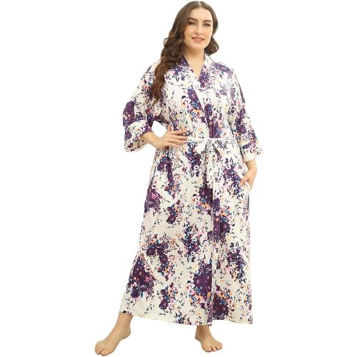 Super Shopping-zone Women's Plus Size Long Robes Kimonos Plus Size Maternity Robes Delivery Robes Sleepwear