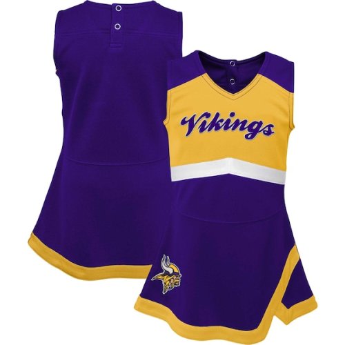 Girls Infant Minnesota Vikings Purple Cheer Captain Jumper Dress