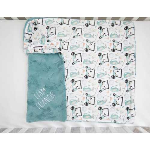 Golf Personalized Baby Blanket, Golfing Nursery, Kids Room Decor, Custom Minky Baby Blanket, Teal, Golf Baby Shower Gift - Etsy