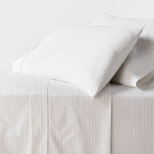 Full 400 Thread Count Performance Sheet Set Gray Stripe - Threshold™