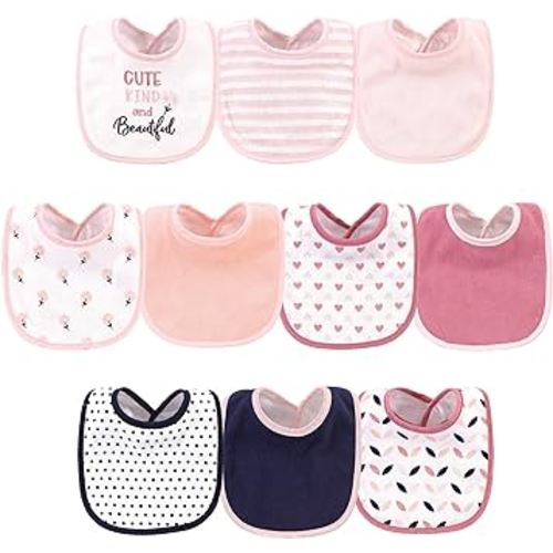 Hudson Baby Unisex Baby Cotton and Polyester Bibs, Cute, Kind And Beautiful, One Size