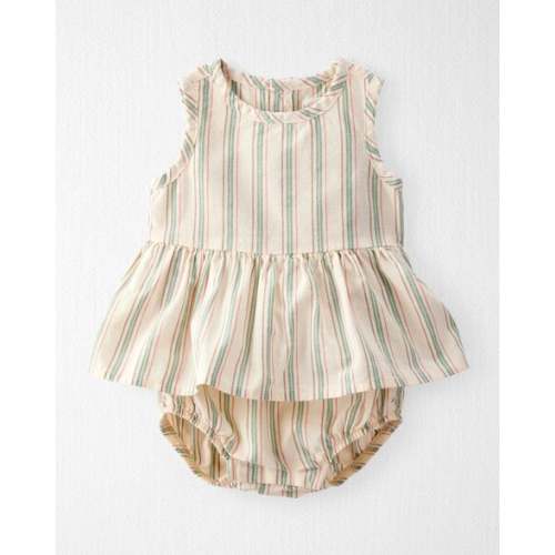 Baby Striped Sunsuit Made with Organic Cotton and Linen Blend - Little Planet | Carter's