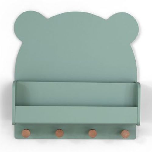 babyGap Brannan Bear Wall Shelf with 4 Hooks, Gap Sage Green