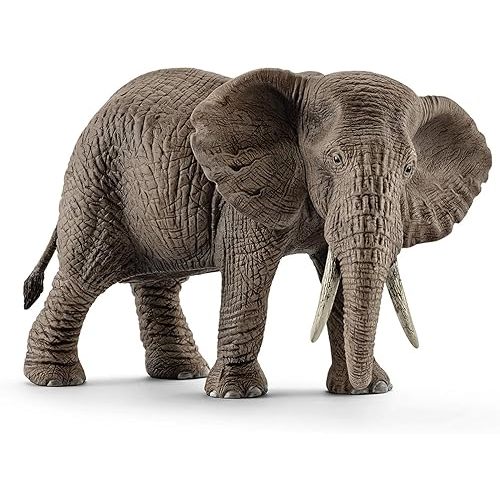 schleich Wild Life - 6” Female African Elephant Toy with Realistic Tusks and Textured Skin - Durable Safari Animal Figurine for Imaginative Play - Wildlife Figure Educational Toy for Kids 3+ | 14761