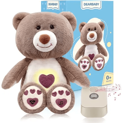 DEARBABY Baby Sleep Soother,Newborn Essentials Baby Stuff Toys 0-6 Months,Baby Christmas Girl Gifts Sound Machine for Nursery with Realistic Breathing Motion Baby Registry Search