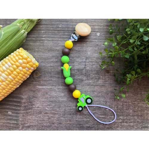 Handmade Corn Farming Pacifier Clip, Silicone Beads, Baby Shower Gift, Accessories