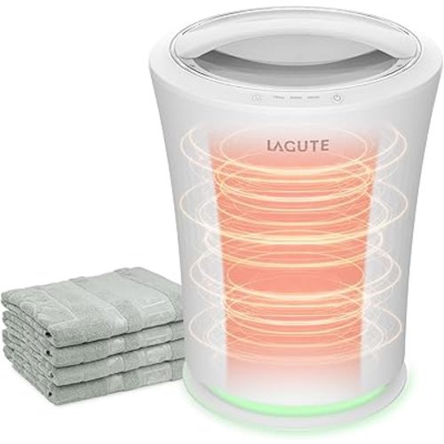 Lagute iSnug Towel Warmer for Bathroom, with 3-Level Timer, Warning Alarm & RGB Light, Auto Shut-Off, 5.3 Gal Heating Bucket for Bathrobe, Blanket, Ideal for Gifts